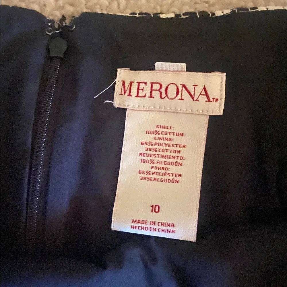NWT Merona Black and White Merona Geometric Mini Skirt. SZ 10